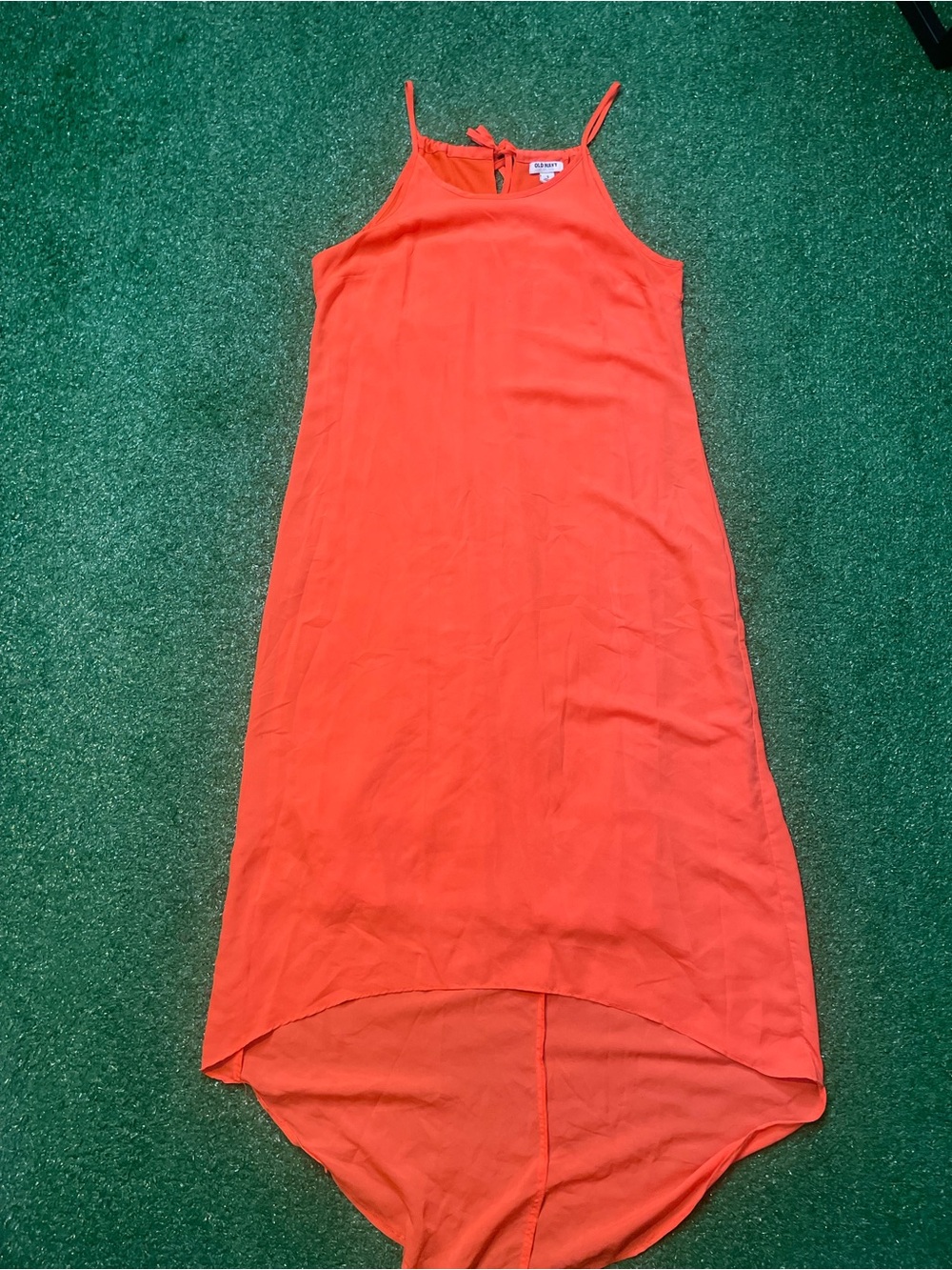 Old Navy Bright Orange High-Low Slip Dress